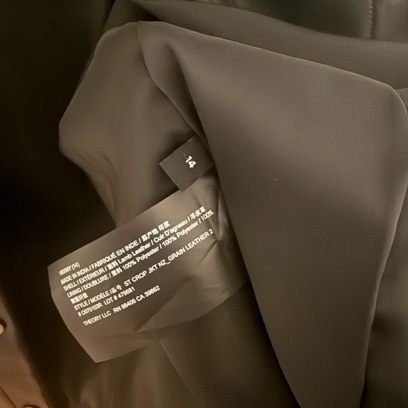 Theory Black Leather Jacket for Women - Picture 5 of 7